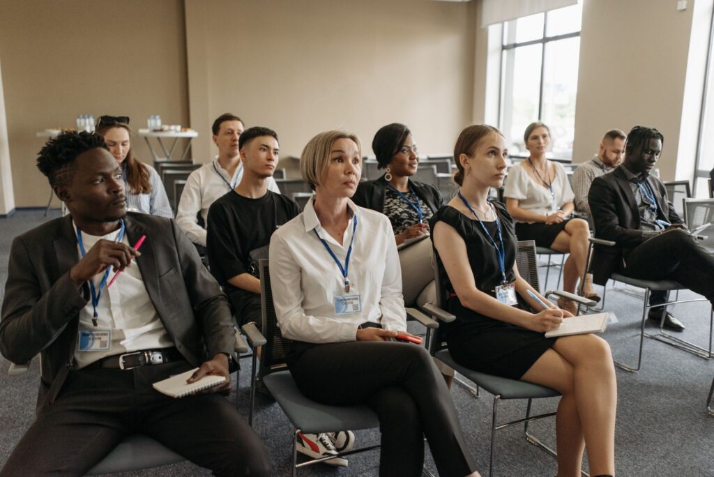 Group of adults attending a training session